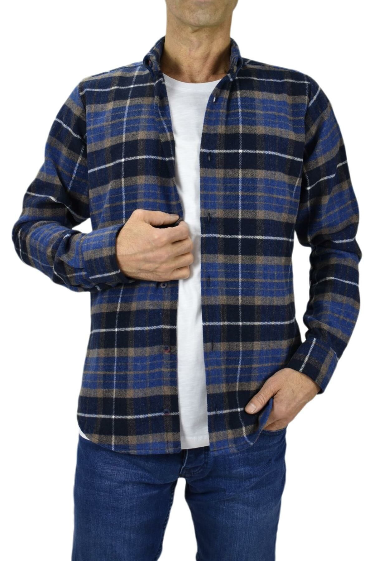 Erkek Uzun Kol Silim Fit Oduncu Gömlek BGL-ST01687