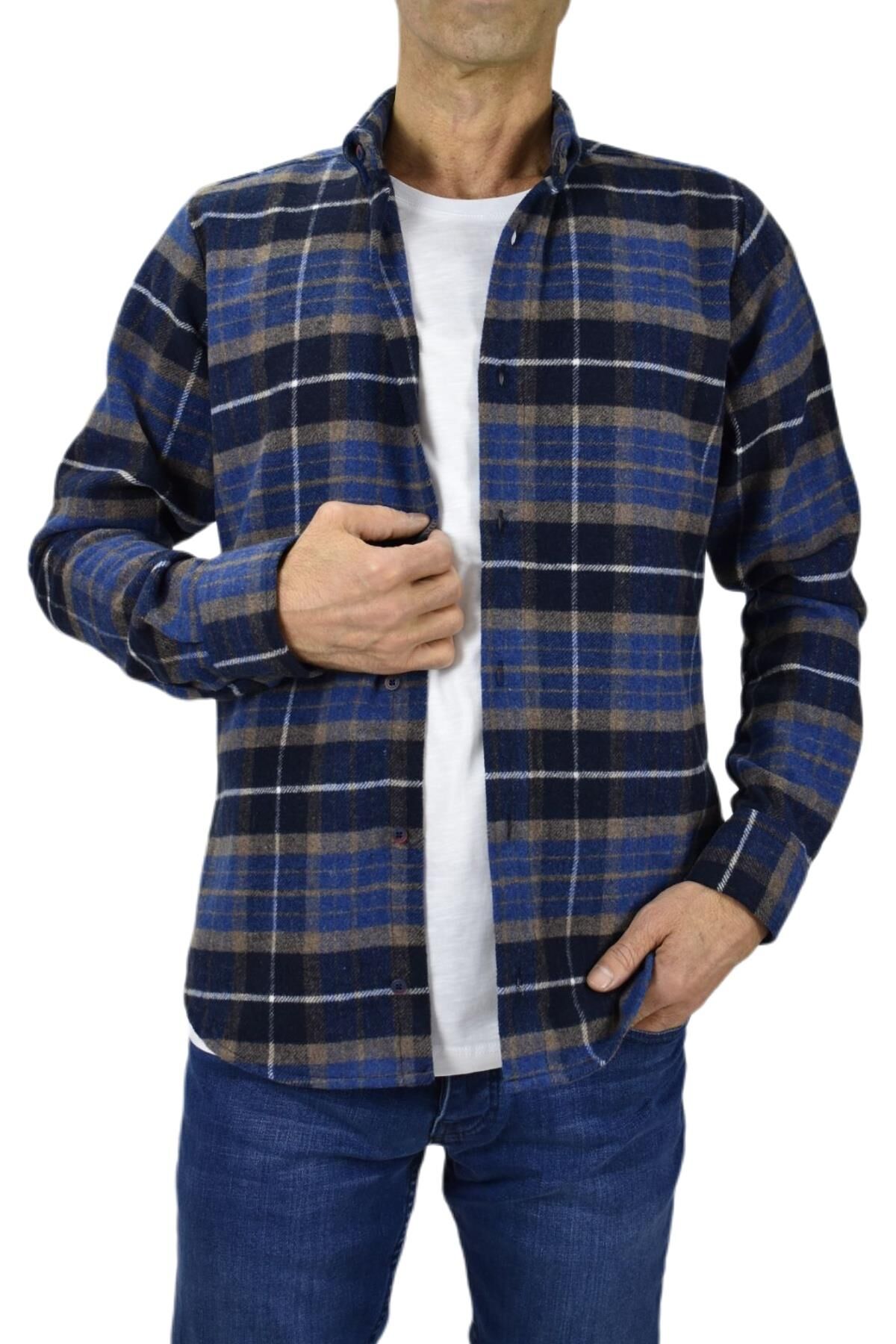 Erkek Uzun Kol Silim Fit Oduncu Gömlek BGL-ST01687