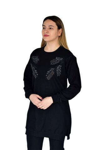 Kadın Nakışlı Tunik BGL-ST03276 SİYAH - 38