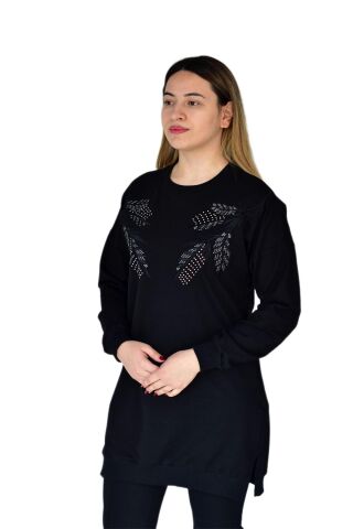 Kadın Nakışlı Tunik BGL-ST03276 SİYAH - 38
