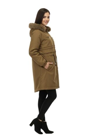 Kadın Kapüşonlu İçi Peluş Mont BGL-ST05027 TABA - 56