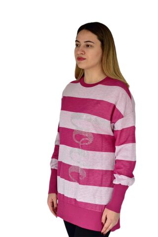 Kadın Taşlı Tunik SZG 8619 BGL-ST03277 PEMBE - L/XL