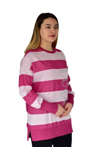 Kadın Taşlı Tunik SZG 8619 BGL-ST03277 PEMBE - L/XL