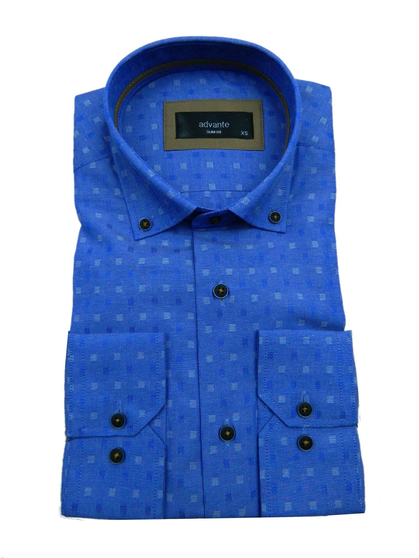 Erkek Slimfit Gömlek Bgl-st00140 MAVİ - XS
