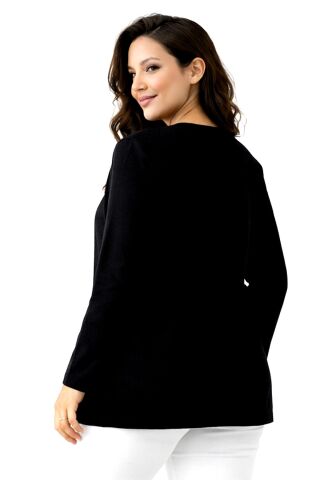 Kadın Anne Triko 2 Li  Hırka Takım BGL-ST05294 SİYAH - 2XL