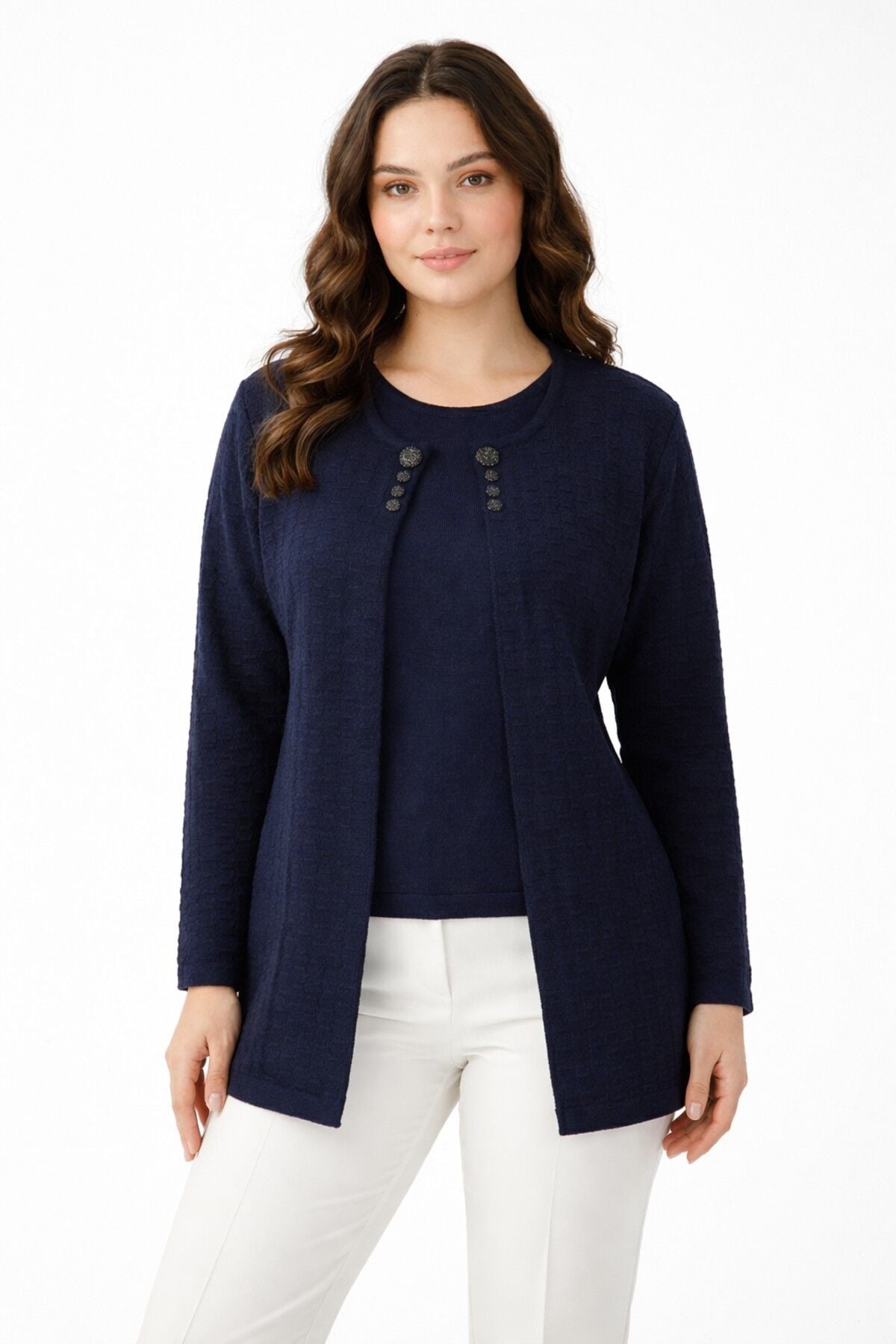 Kadın Anne Triko 2 Li  Hırka Takım BGL-ST05295