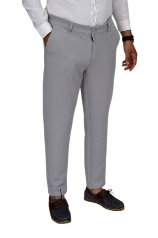 Erkek Likralı Petek Dokuma Kumaş Pantolon Regular Fitt BGL-ST04491 GRİ - 32