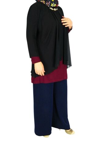 Kadın Şifon Kelebek Tunik PP5241 SİYAH - XXL