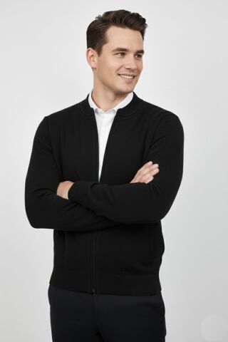 Erkek Hakim Yaka Astarlı Triko Fermuarlı Mont BGL-ST04832