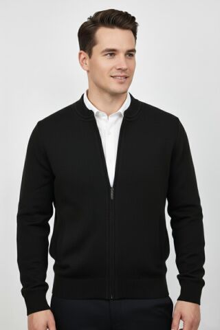 Erkek Hakim Yaka Astarlı Triko Fermuarlı Mont BGL-ST04832