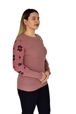 Kadın Triko Papatyalı Kazak BGL-ST03357