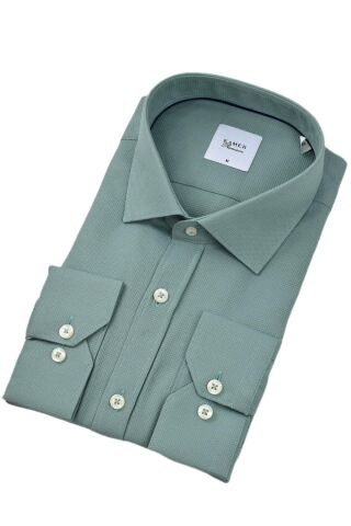 Erkek Büyük Beden Uzun Kol Gömlek 3717 BGL-ST04386 MAVİ - 5XL
