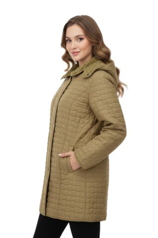 Kadın Kapitone Kapüşonlu İçi Peluş Mont BGL-ST05025 BEJ - 50