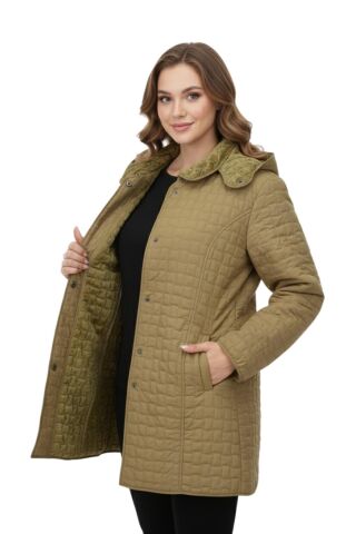 Kadın Kapitone Kapüşonlu İçi Peluş Mont BGL-ST05025 BEJ - 50