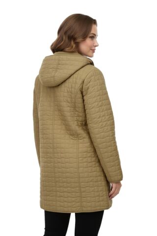 Kadın Kapitone Kapüşonlu İçi Peluş Mont BGL-ST05025 BEJ - 50