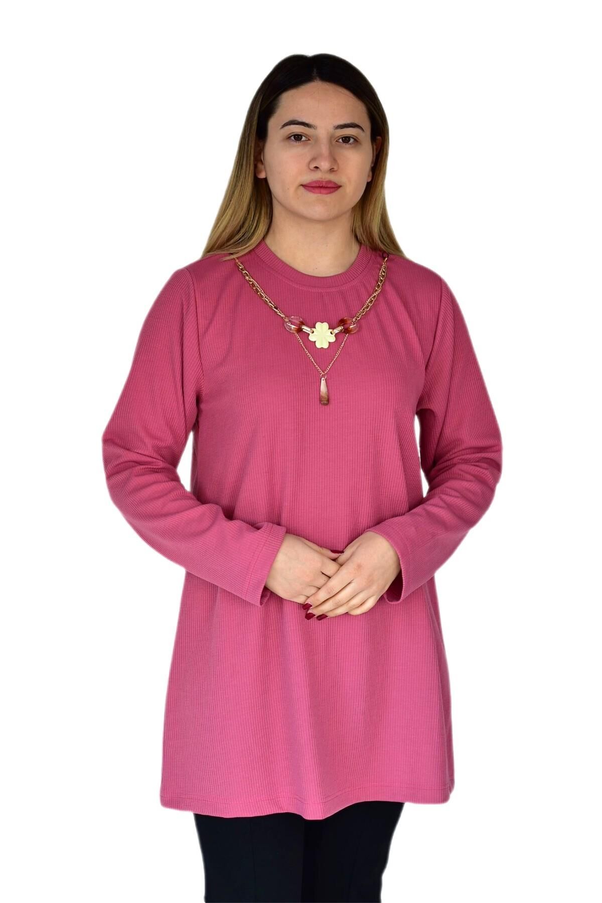 Kadın Kaşkorse Fitilli Tunik A18501 BGL-ST03278 NAR - 44