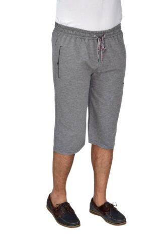 Erkek Büyük Beden Rahat Kesim Düz Paça Likralı Kumaş Kapri BGL-ST04618 SİYAH - 3XL