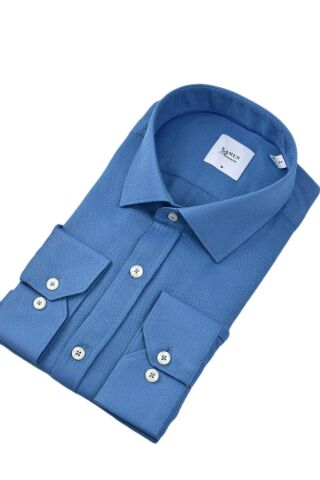Erkek Büyük Beden Uzun Kol Gömlek 3717 BGL-ST04386 İNDİGO - 6XL