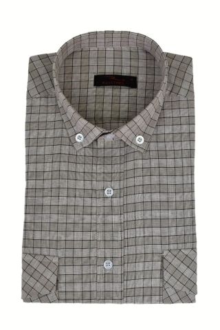 Erkek Klasik Çift Cep Kapaklı Uzun Kol Gömlek BGL-ST03559