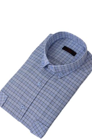 Erkek Klasik Çift Cep Kapaklı Uzun Kol Gömlek BGL-ST03559