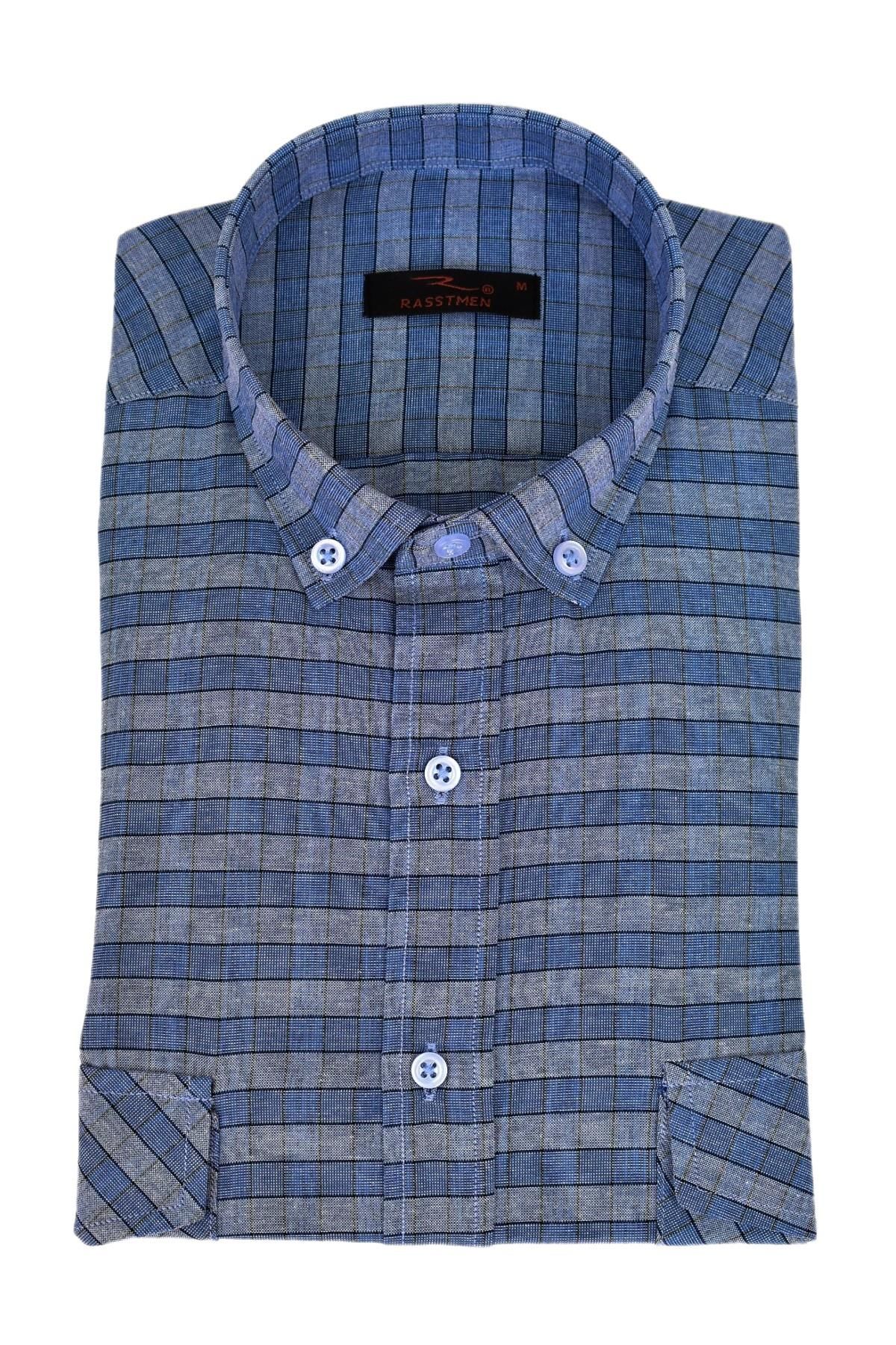 Erkek Klasik Çift Cep Kapaklı Uzun Kol Gömlek BGL-ST03559