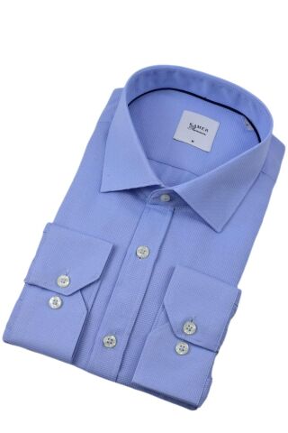 Erkek Büyük Beden Uzun Kol Gömlek 3717 BGL-ST04386 MAVİ - 5XL