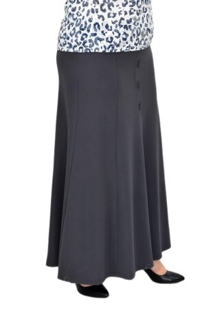 Kadın Kumaş Etek Lastikli Kemer Balık Model BGL-ST03327 FÜME - 44