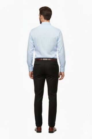 Erkek Silim Fit Klasik Pilesiz  Kumaş Pantolon P1160 BGL-ST04743 SİYAH - 44
