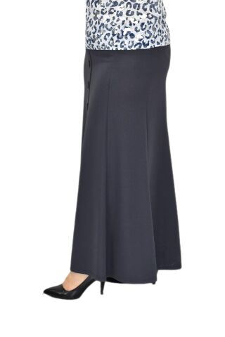Kadın Kumaş Etek Lastikli Kemer Balık Model BGL-ST03327 FÜME - 50