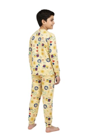 Erkek Çocuk Baskılı Pijama Takım BGL-ST05257 SARI - 5 Yaş