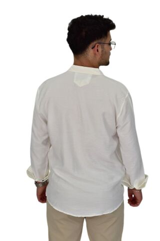 Erkek Spor Gömlek Regular Fit 9646 BGL-ST04411 EKRU - 2XL