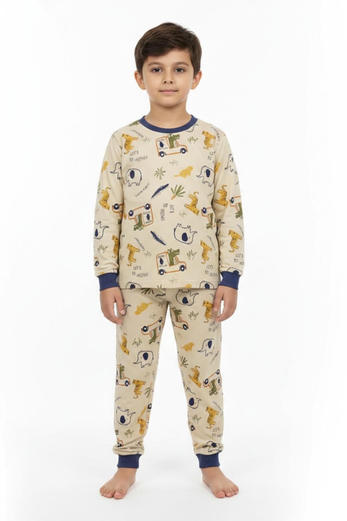 Erkek Çocuk Baskılı Pijama Takım BGL-ST05258 TAŞ - 3 YAŞ