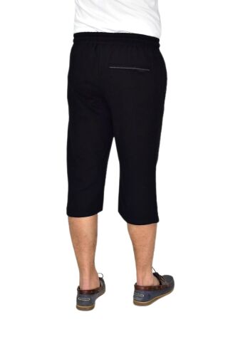 Erkek Büyük Beden Rahat Kesim Düz Paça Likralı Kumaş Kapri BGL-ST04618 SİYAH - 3XL