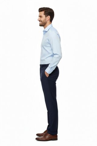 Erkek Silim Fit Klasik Pilesiz  Kumaş Pantolon P1160 BGL-ST04743 LACİVERT - 50