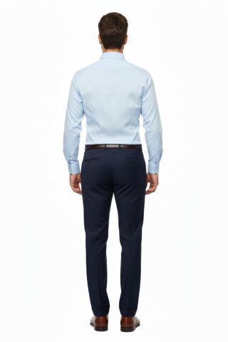 Erkek Silim Fit Klasik Pilesiz  Kumaş Pantolon P1160 BGL-ST04743 LACİVERT - 50