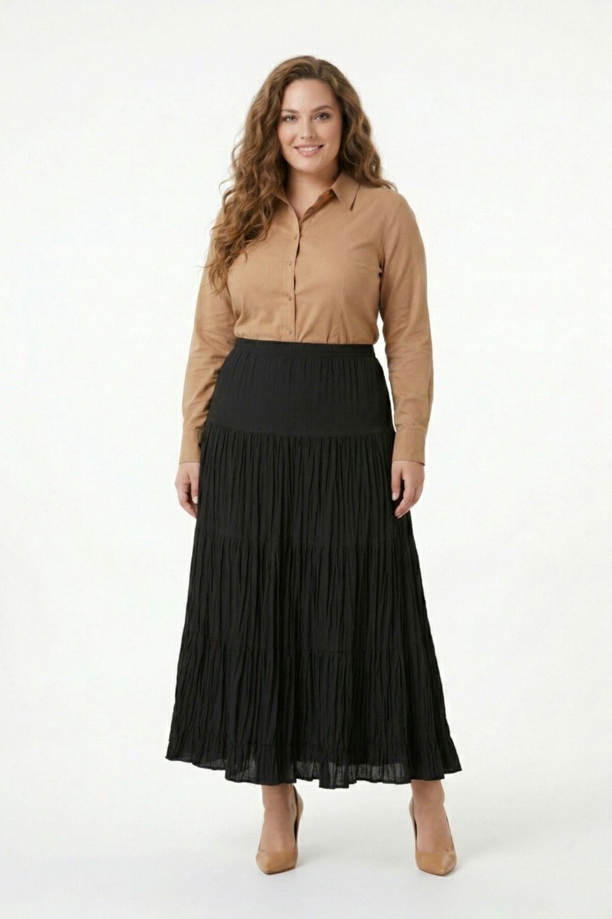 Kadın Uzun Lastikli 5 Parça Etek BGL-ST05418