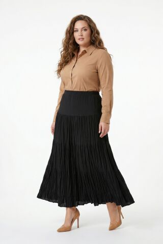 Kadın Uzun Lastikli 5 Parça Etek BGL-ST05418