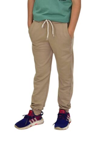 Bej Rengi Bel Paça Lastikli Kız Erkek Çocuk Eşofman Altı BGL-ST04723 BEJ - 13 YAŞ