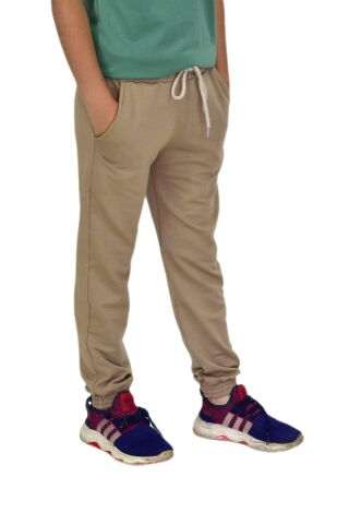 Bej Rengi Bel Paça Lastikli Kız Erkek Çocuk Eşofman Altı BGL-ST04723 BEJ - 13 YAŞ