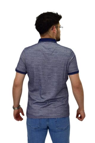 Erkek Polo Yaka Fermuarlı Merserize Jakarlı Tişört 7640 BGL-ST04537 FÜME - L