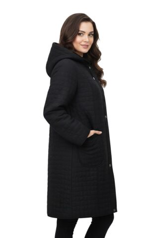 Kadın Kapitone Kapüşonlu İçi Peluş Mont BGL-ST05023 SİYAH - 54