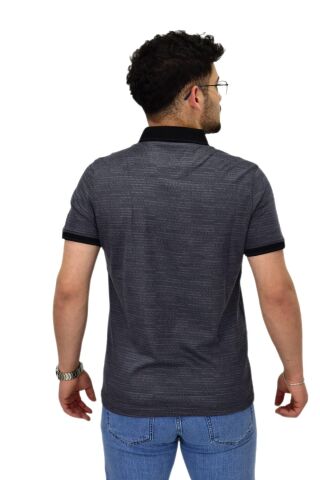 Erkek Polo Yaka Fermuarlı Merserize Jakarlı Tişört 7640 BGL-ST04537 FÜME - L