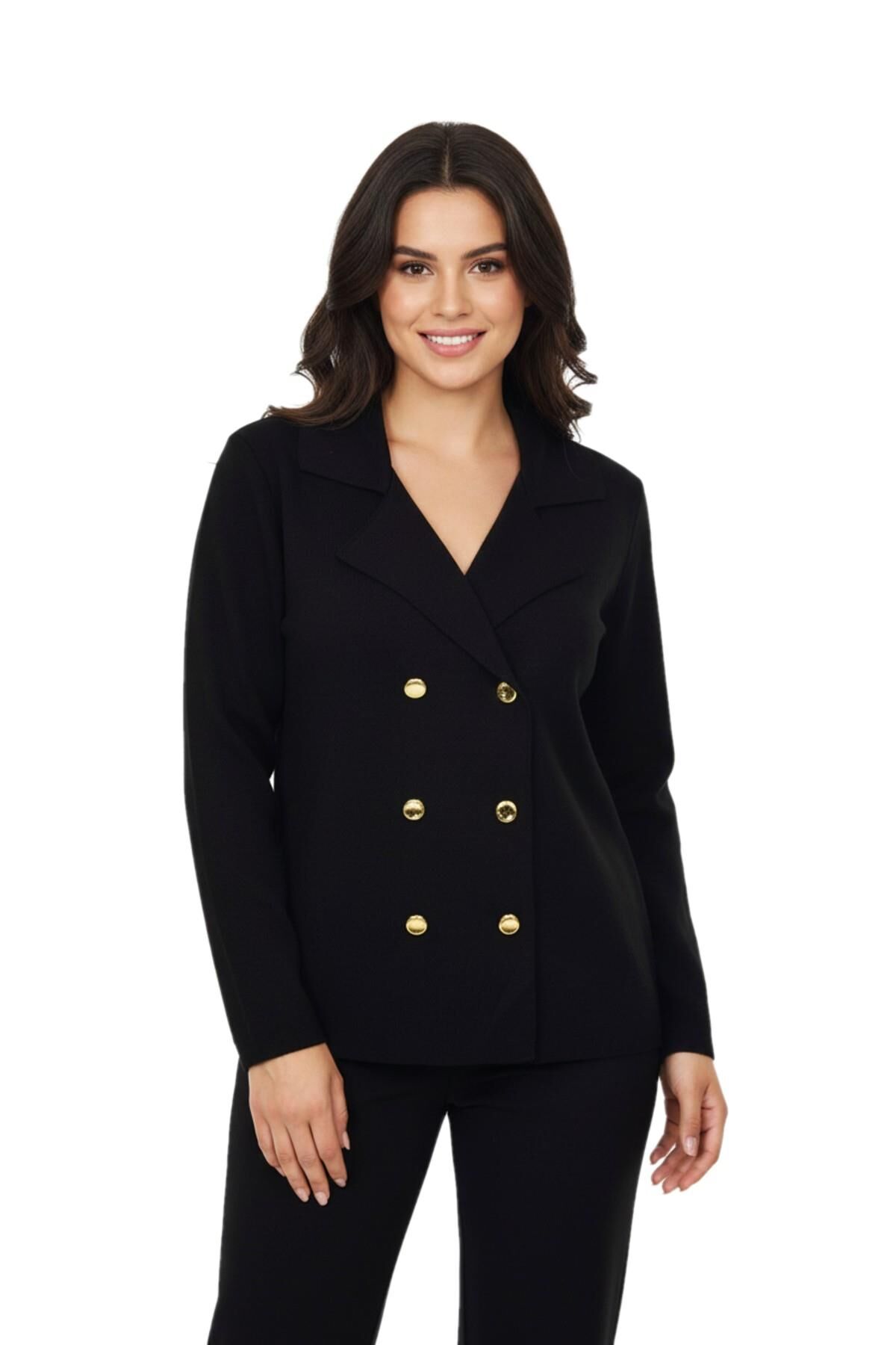 Kadın Kruvaze Düğmeli Triko Hırka BGL-ST05075