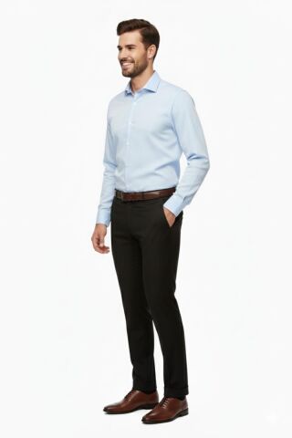 Erkek Silim Fit Klasik Pilesiz  Kumaş Pantolon P1160 BGL-ST04743 SİYAH - 44