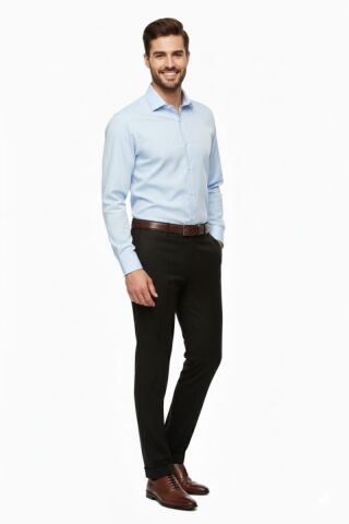 Erkek Silim Fit Klasik Pilesiz  Kumaş Pantolon P1160 BGL-ST04743 SİYAH - 44