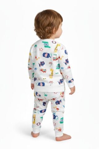 Erkek Çocuk Baskılı Pijama Takım BGL-ST05259 KREM - 1 YAŞ