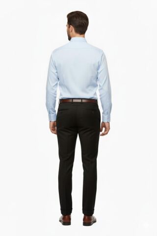 Erkek Silim Fit Klasik Pilesiz  Kumaş Pantolon P1160 BGL-ST04743 SİYAH - 46