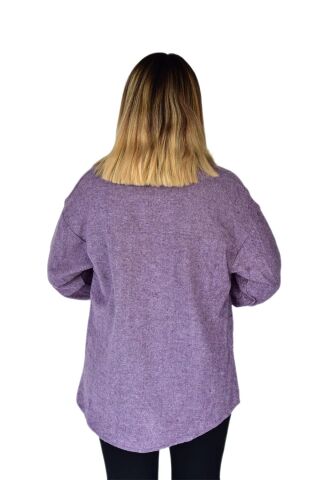 Kadın Çift Cepli Oduncu Gömlek 2273 BGL-ST03279 LİLA - 40