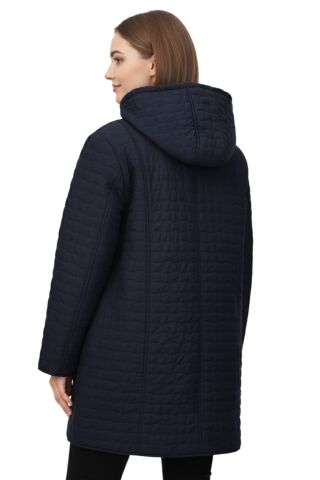 Kadın Kapitone Kapüşonlu İçi Peluş Mont BGL-ST05024 LACİVERT - 54