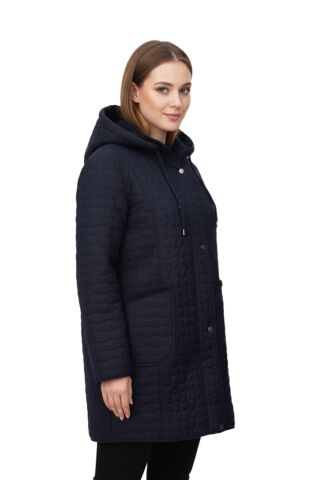 Kadın Kapitone Kapüşonlu İçi Peluş Mont BGL-ST05024 LACİVERT - 56